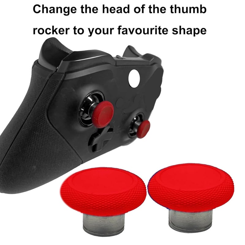 Anglepingping Store 2 Pack Elite 2 Controller Short Thumbsticks Replacement for Xbox Elite Series 2 Controller,0.39in Standard Height Concave Magnetic Analog Short Joysticks for Elite Series 2 Core Controller (Red) - Image 3